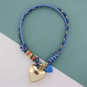 Roxanne Assoulin The Happy Cord Charm Necklace Gold Blue